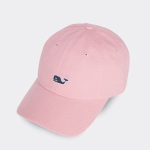 WHALE LOGO BASEBALL HAT IN FLAMINGO BY VINEYARD VINES